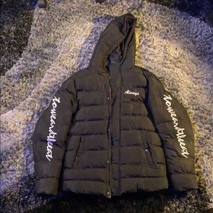 Black and white puffer jacket